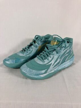 Lamelo Ball -Puma Teal Basketball Sneakers with Gold Logo